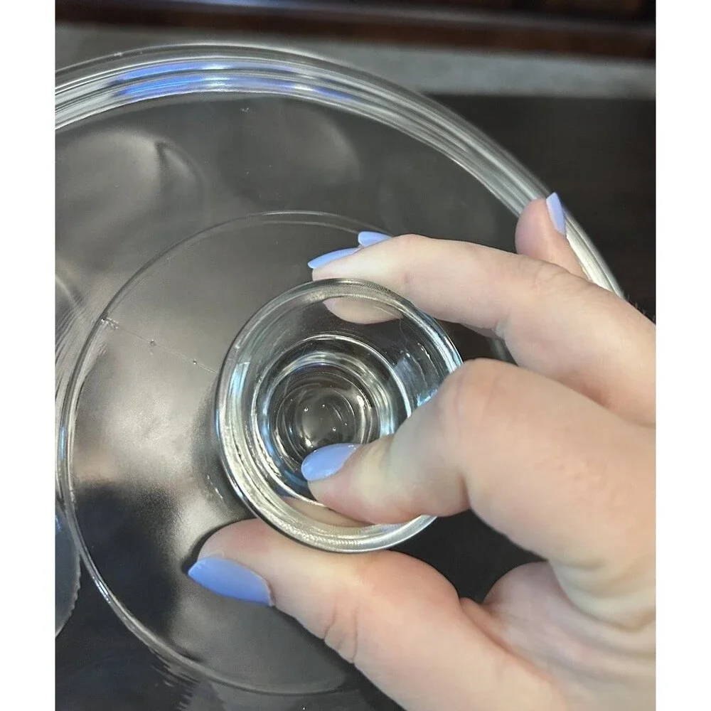 Vtg Clear Corning Ware Merry Mushroom 8.5” Dimpled Pyrex Glass Replacement Lid